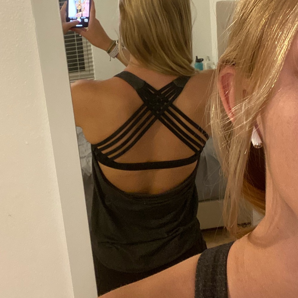 Lululemon dark grey tank with bra